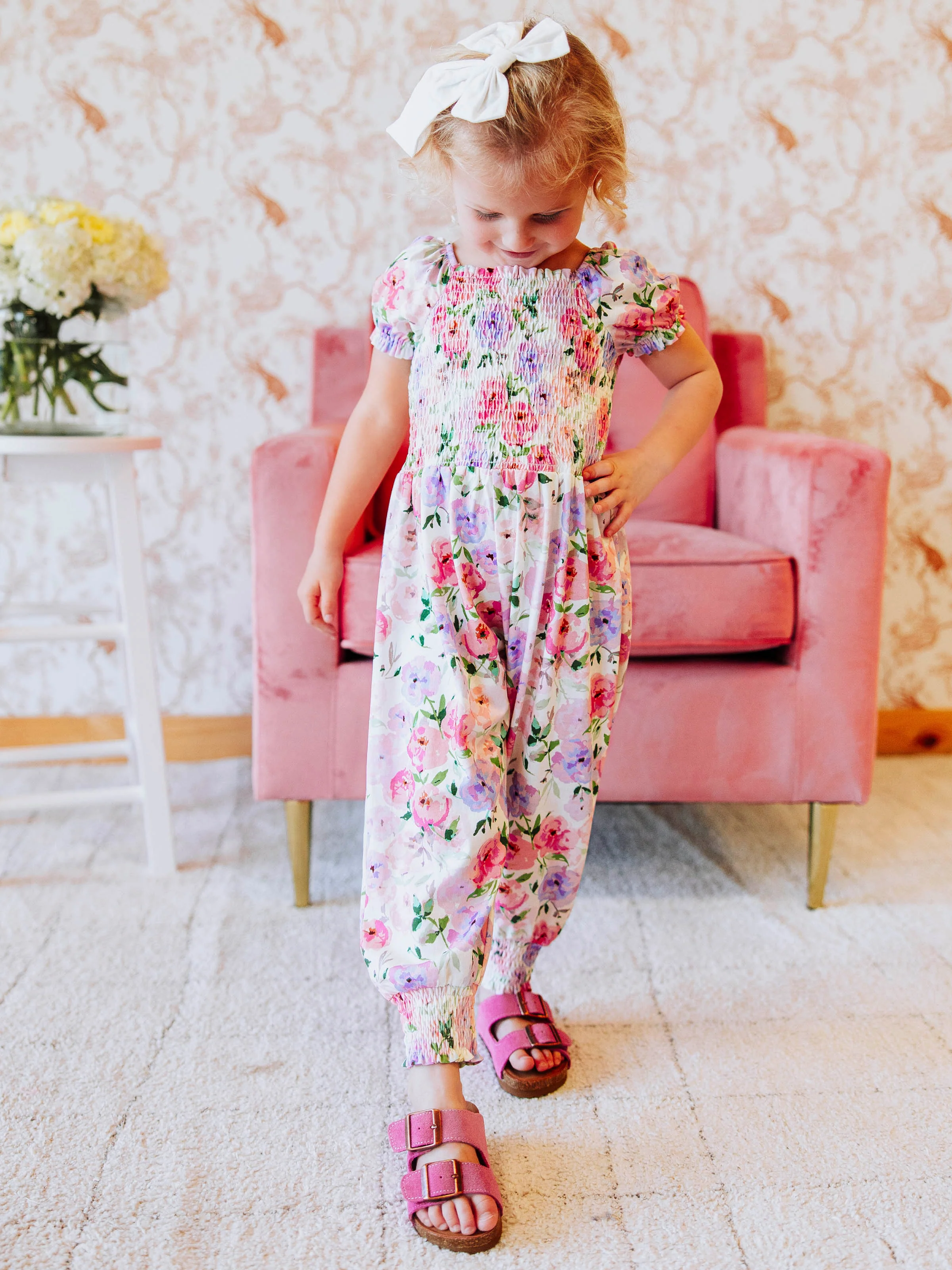 Toddler Floral Print Jumpsuit